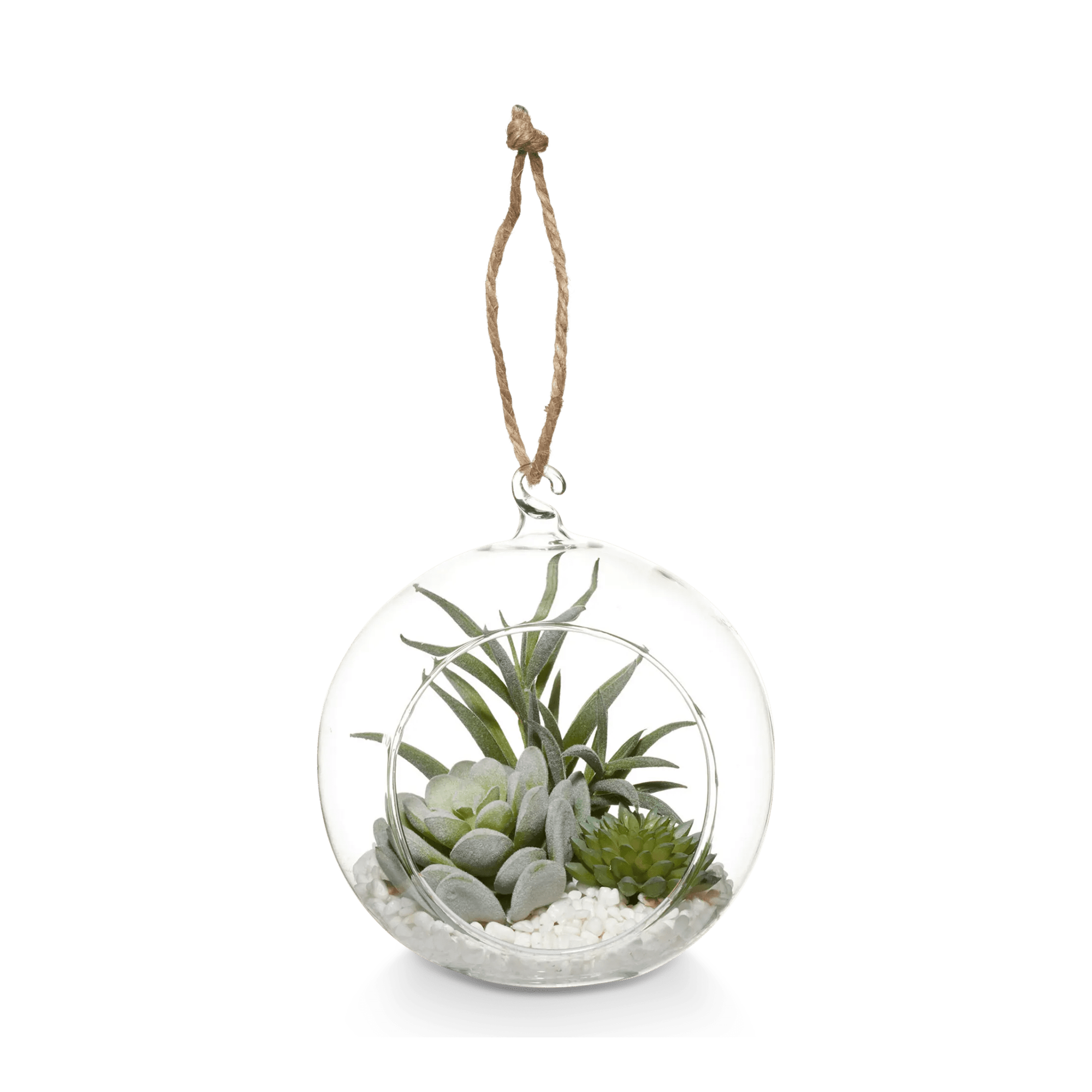 hanging succulent artificial Hanging Terrarium with Artificial Succulent – Bouclair