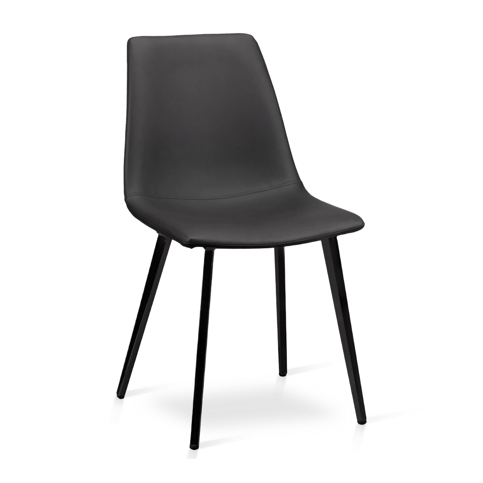 Chaise de salle à manger en similicuir et en métal