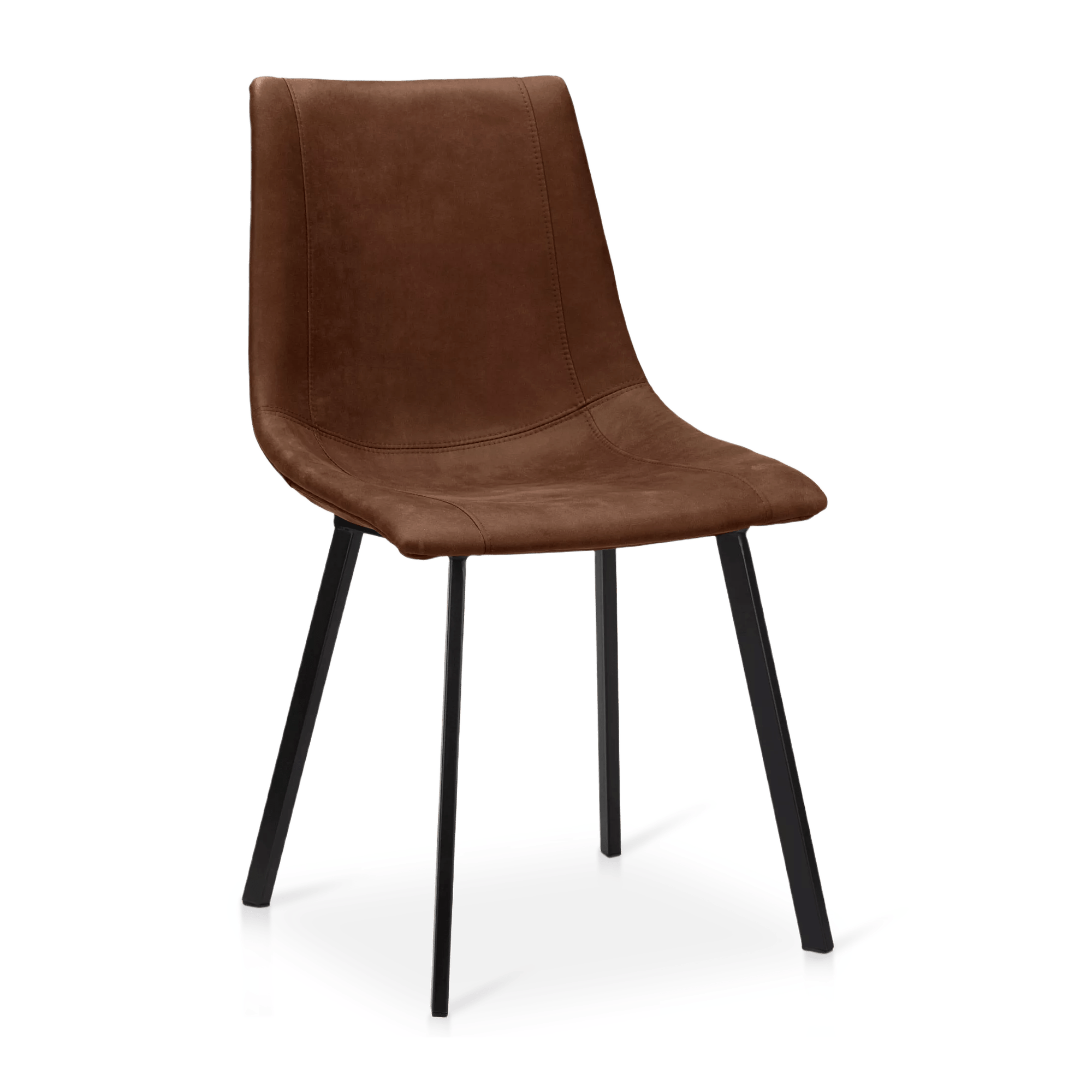 Chaise de salle à manger en similicuir texturé et en métal