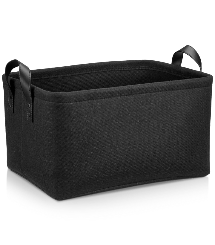 Panier de rangement en Chita avec poignées Noir