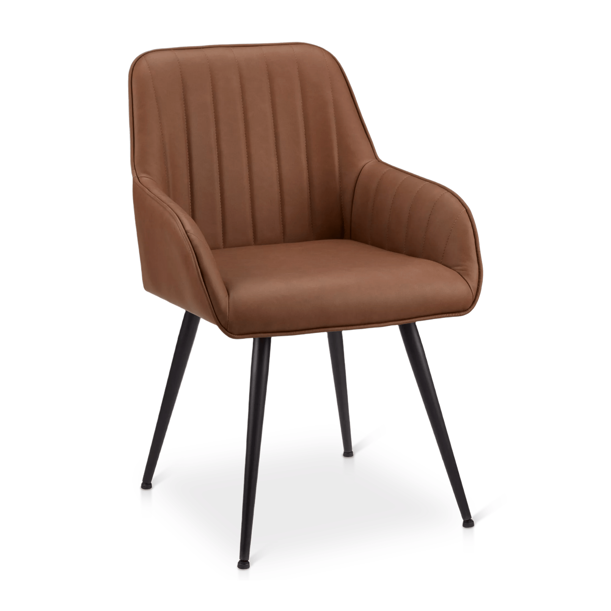 Chaise de salle à manger en similicuir texturé et en métal