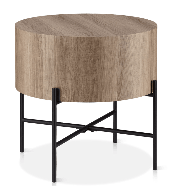Veneer and Metal Side Table