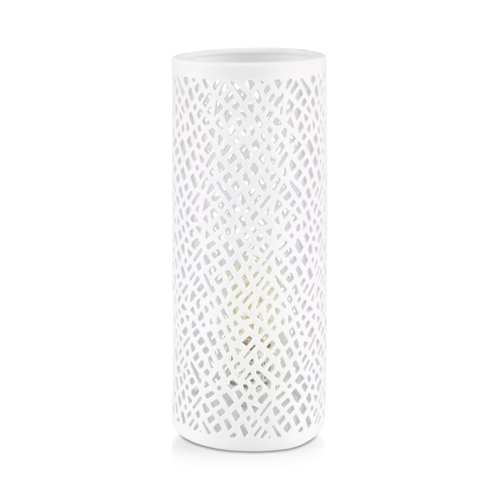 Lampe de table tube ajouré avec découpes