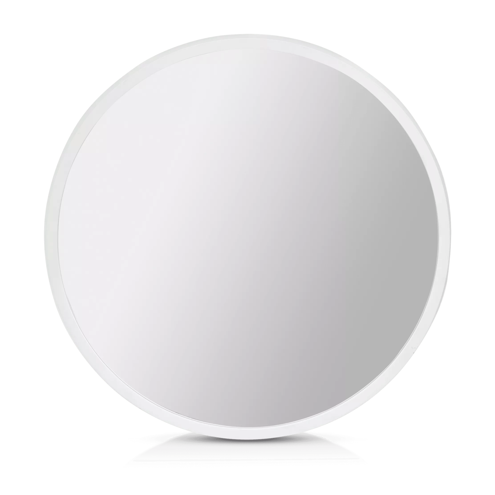 Round Mirror with White Frame