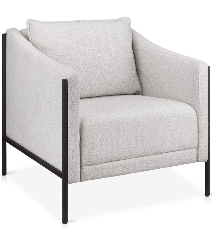 Metal & Fabric Accent Chair in Oatmeal