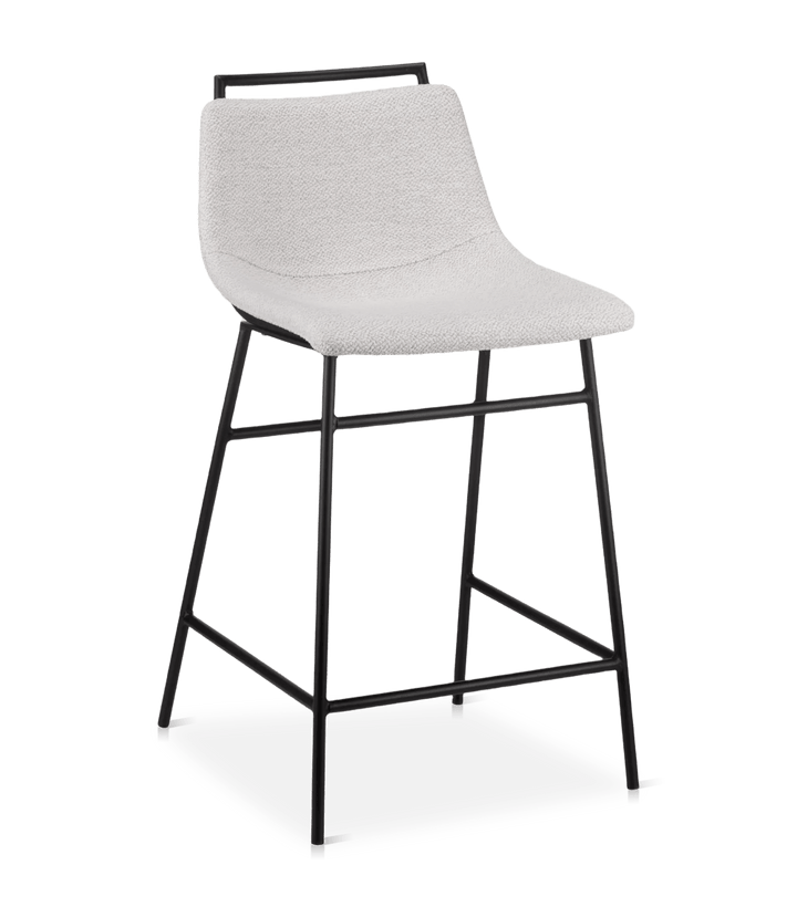 Fabric and Metal Counter Stool