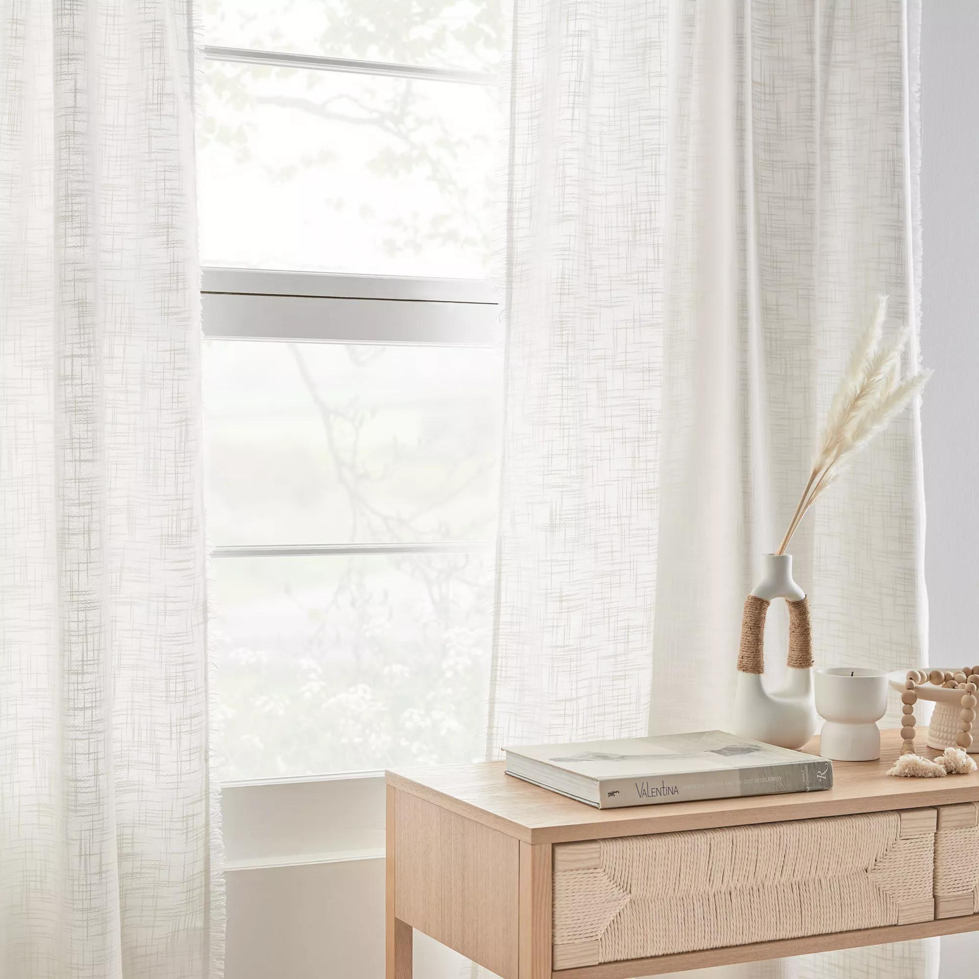 Rideau Nuk à languettes invisibles/ passe-tringle Blanc