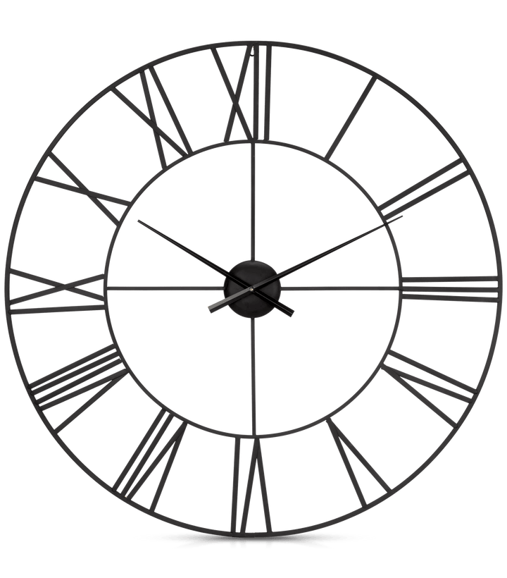 Horloge murale en métal noir