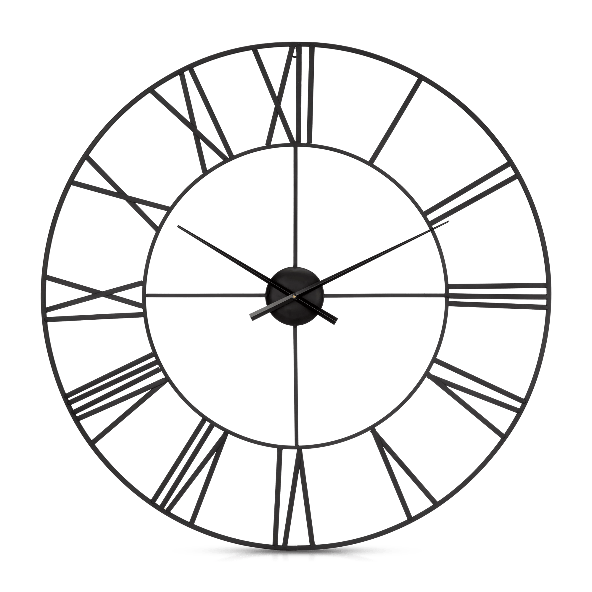 Horloge murale en métal noir