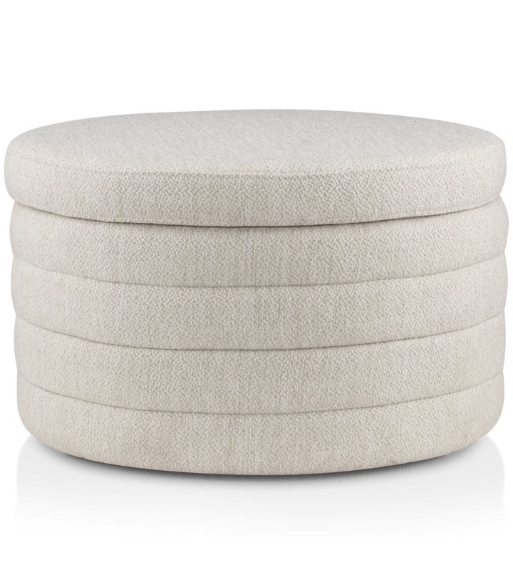 Round Storage Fabric Ottoman