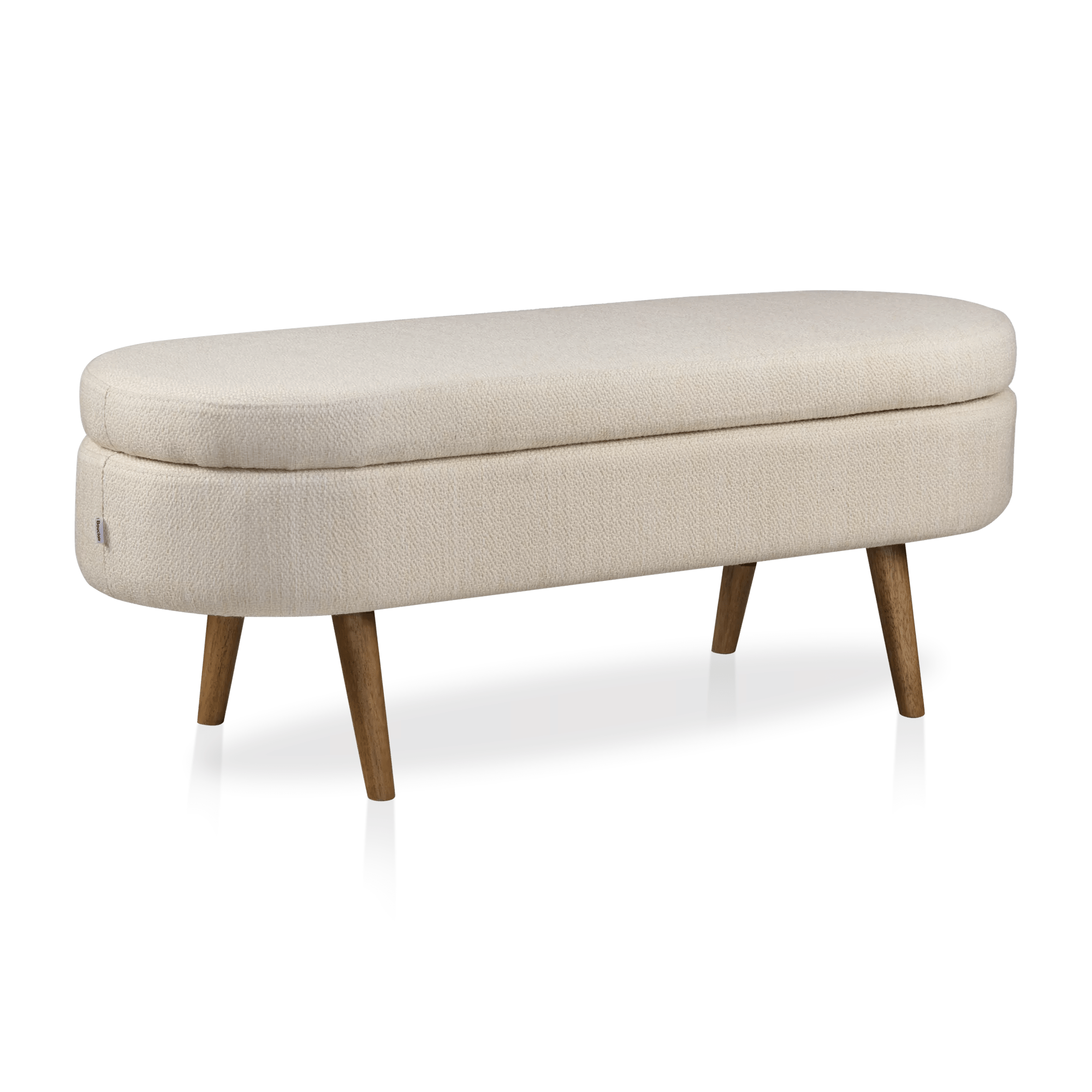 Fabric Storage Bench on Wooden Legs – Bouclair