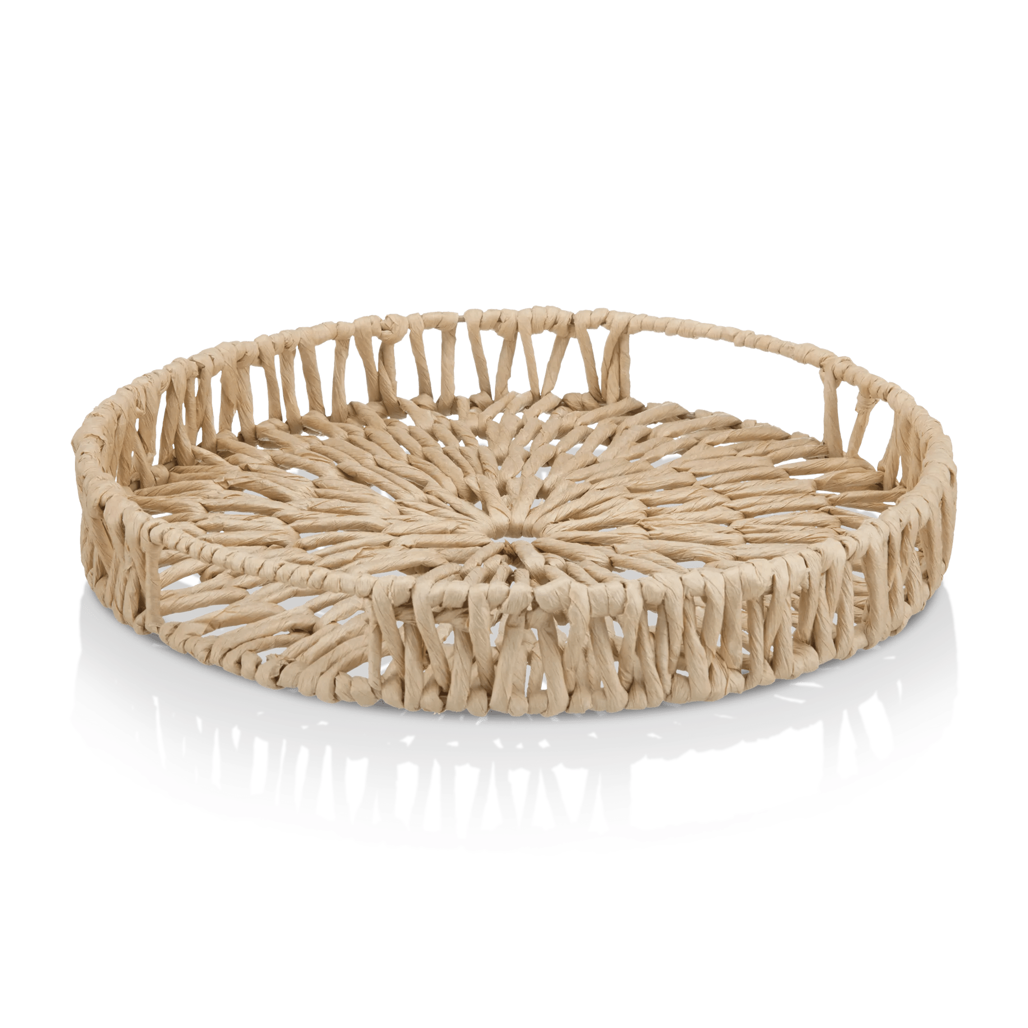 Natural Round Woven Tray