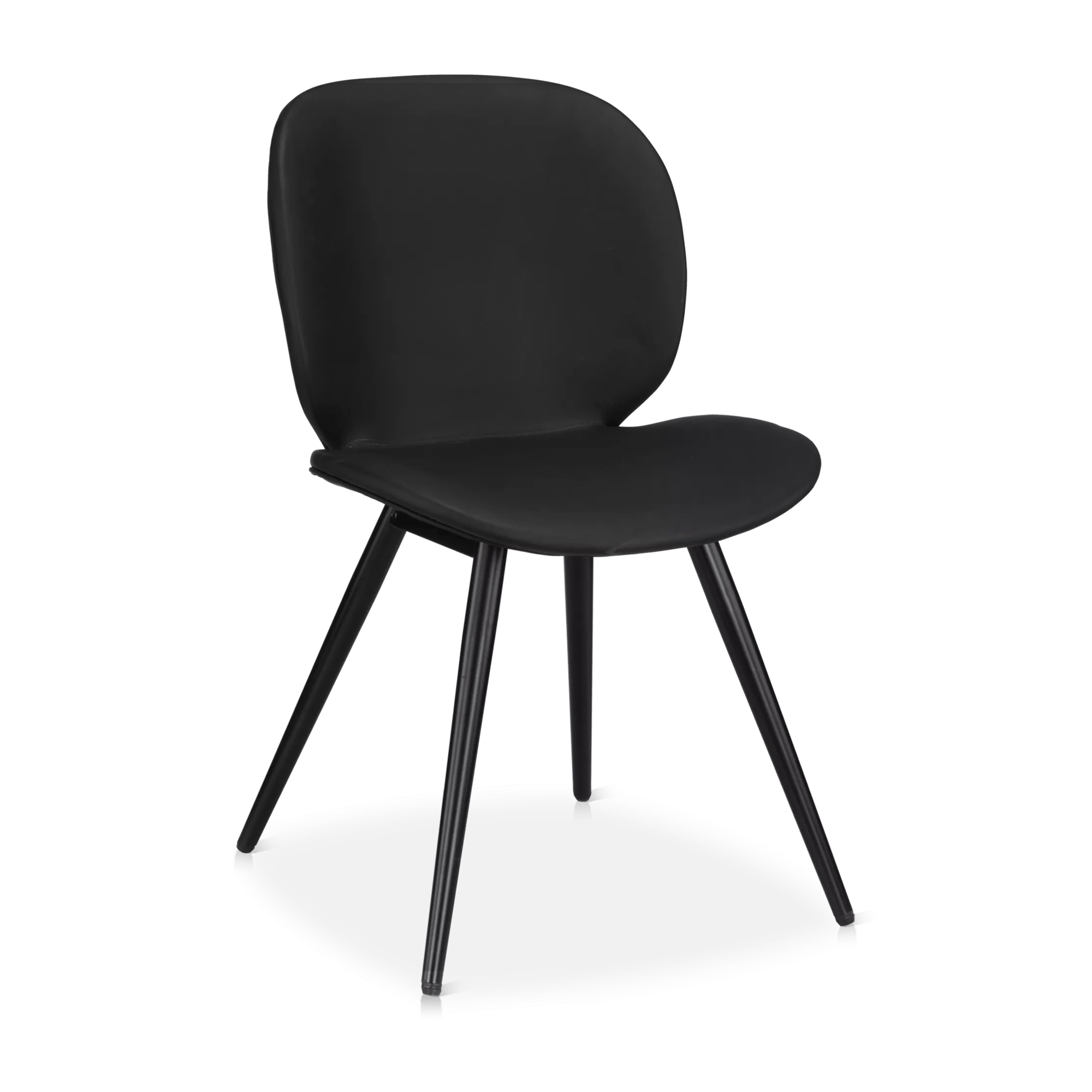 Black Faux Leather and Black Metal Chair