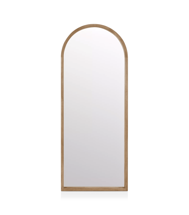 Miroir plein pied en bois avec arche
