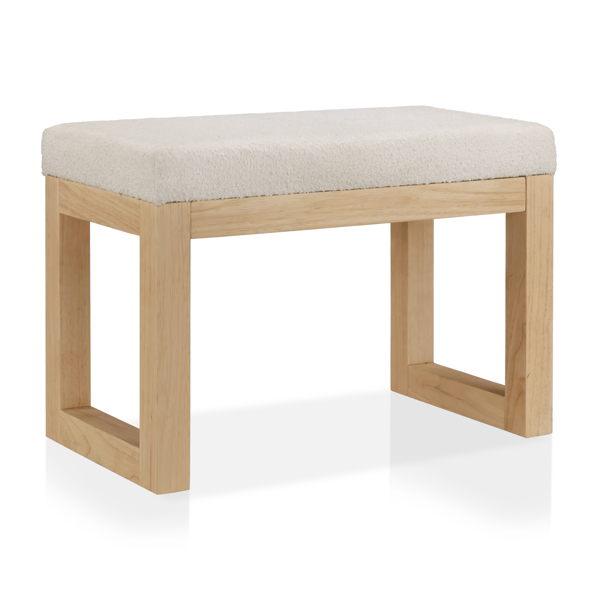 Banc en tissu et en bois naturel
