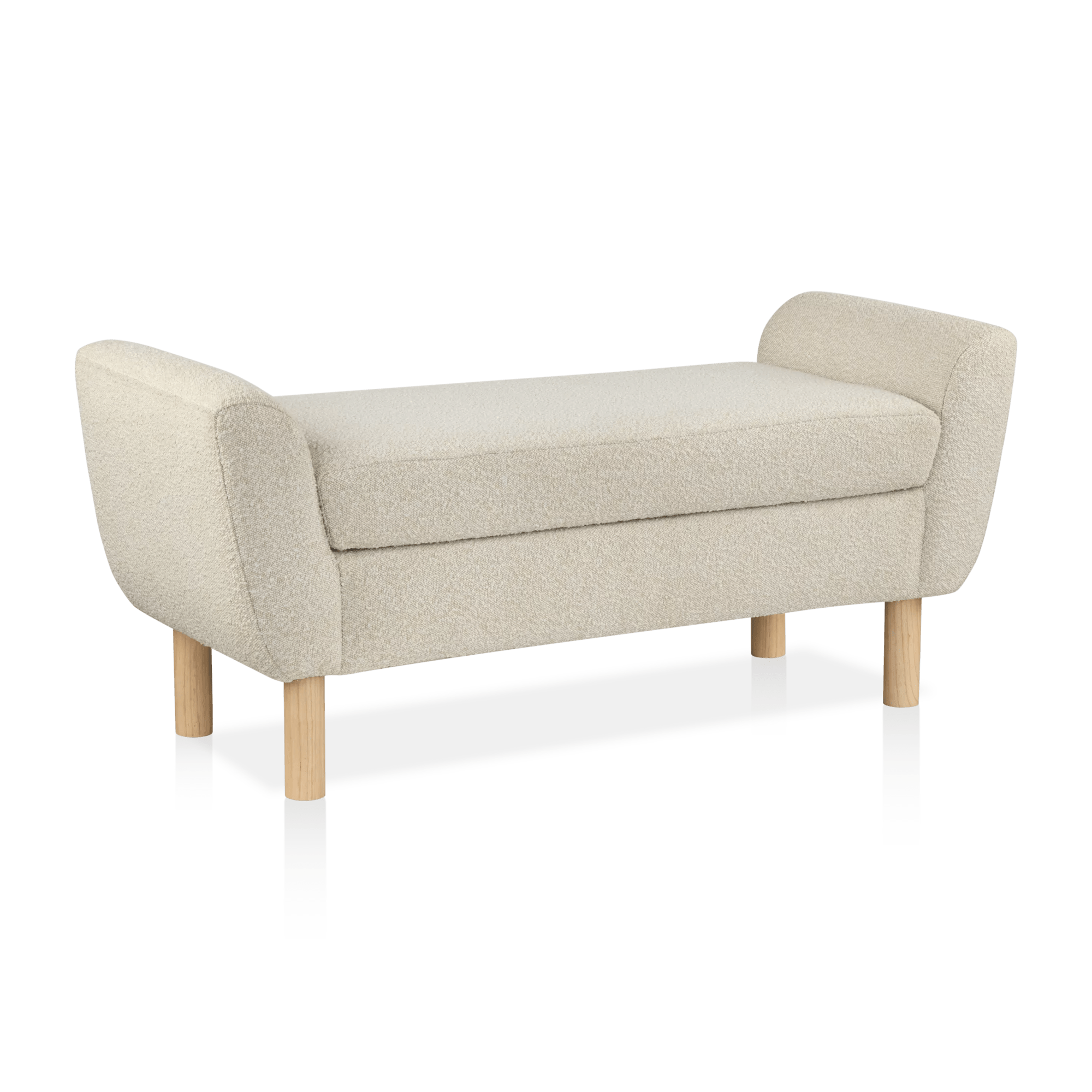 Fabric and Wood Bench