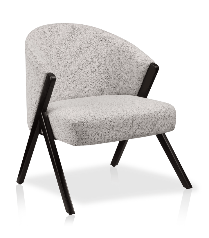 Wood and Fabric Accent Chair