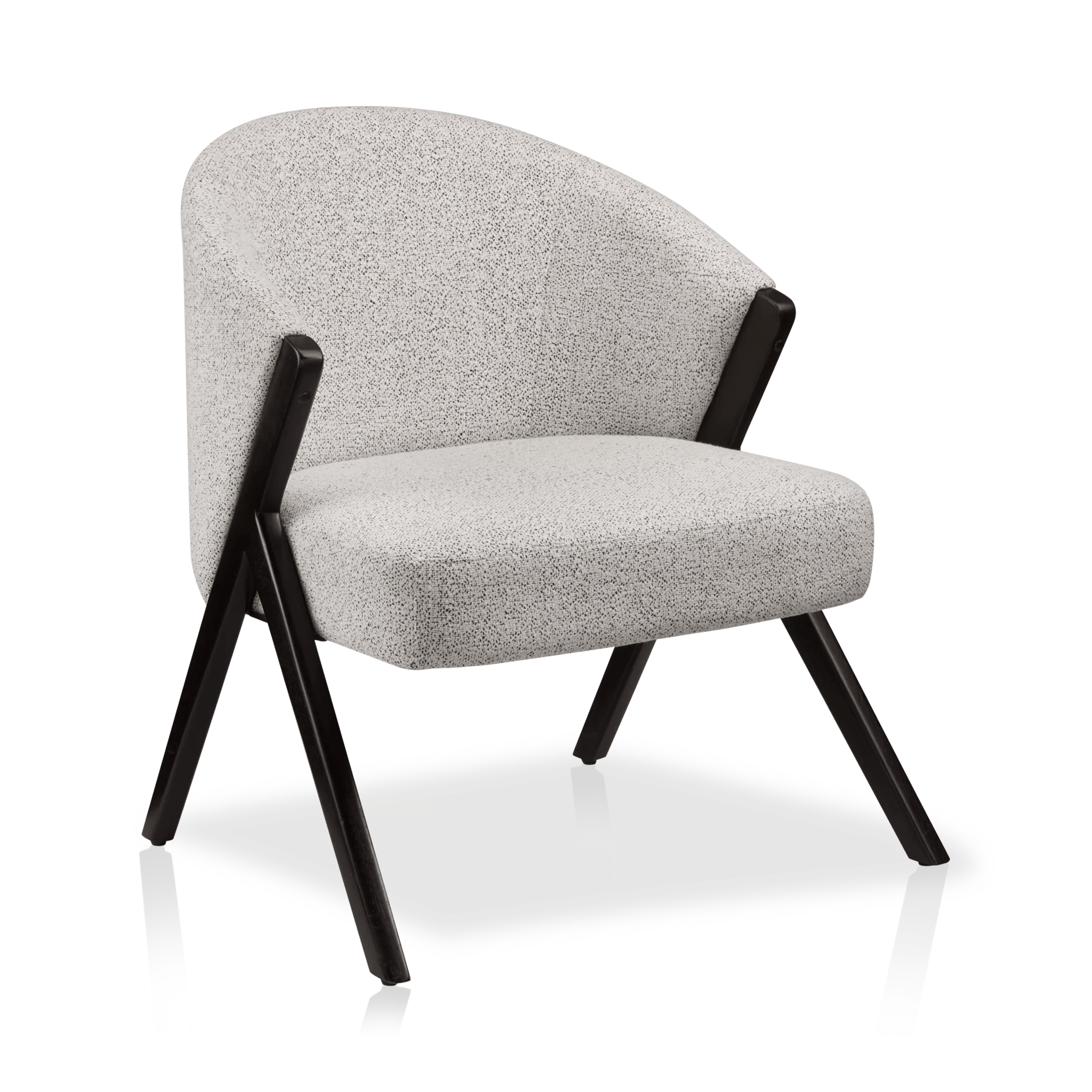 Wood and Fabric Accent Chair