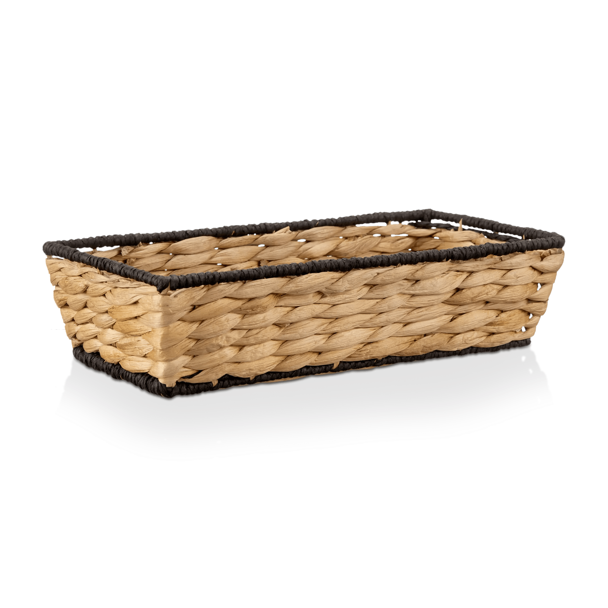 Panier de rangement rectangulaire en jacinthe d'eau