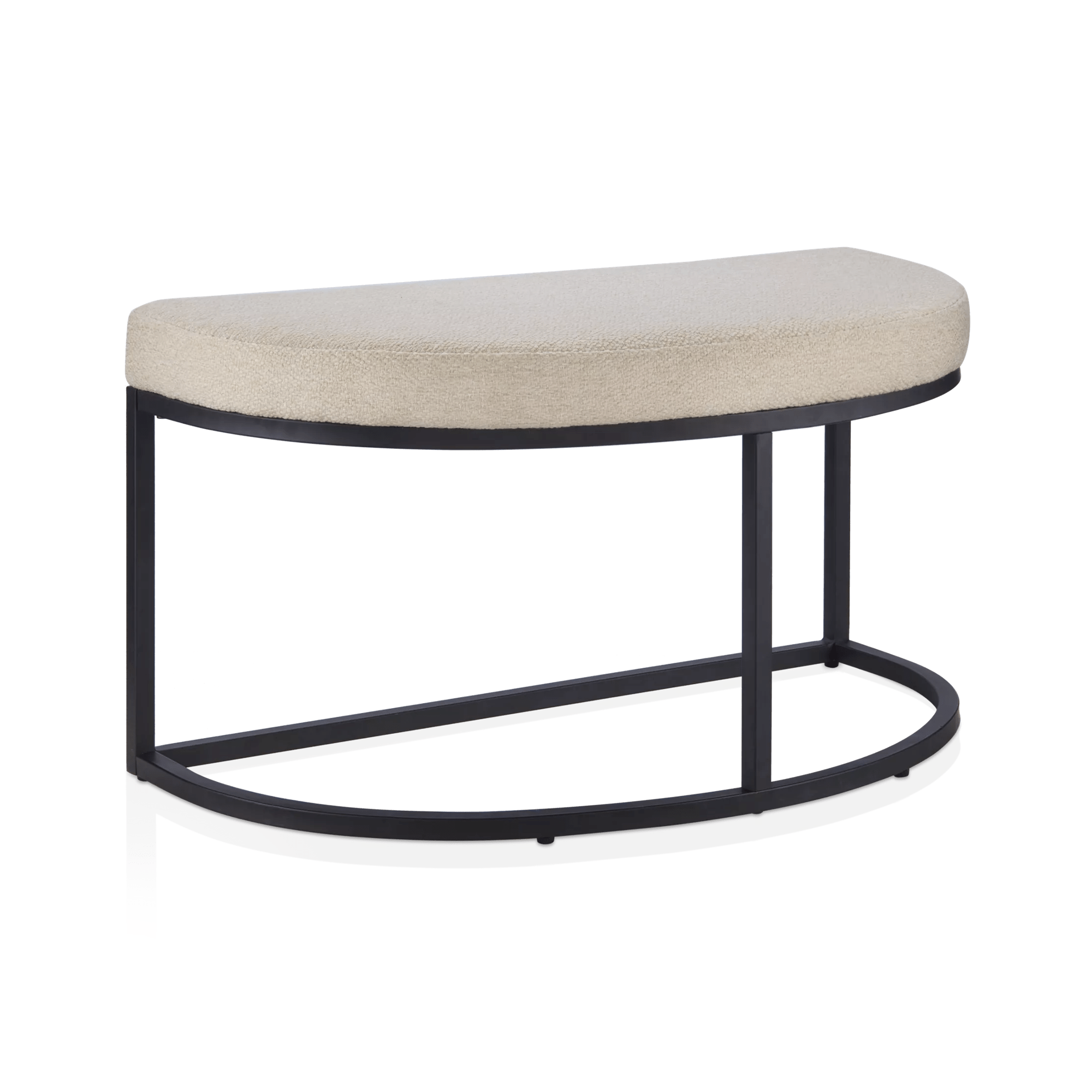 Metal and Fabric Ottoman
