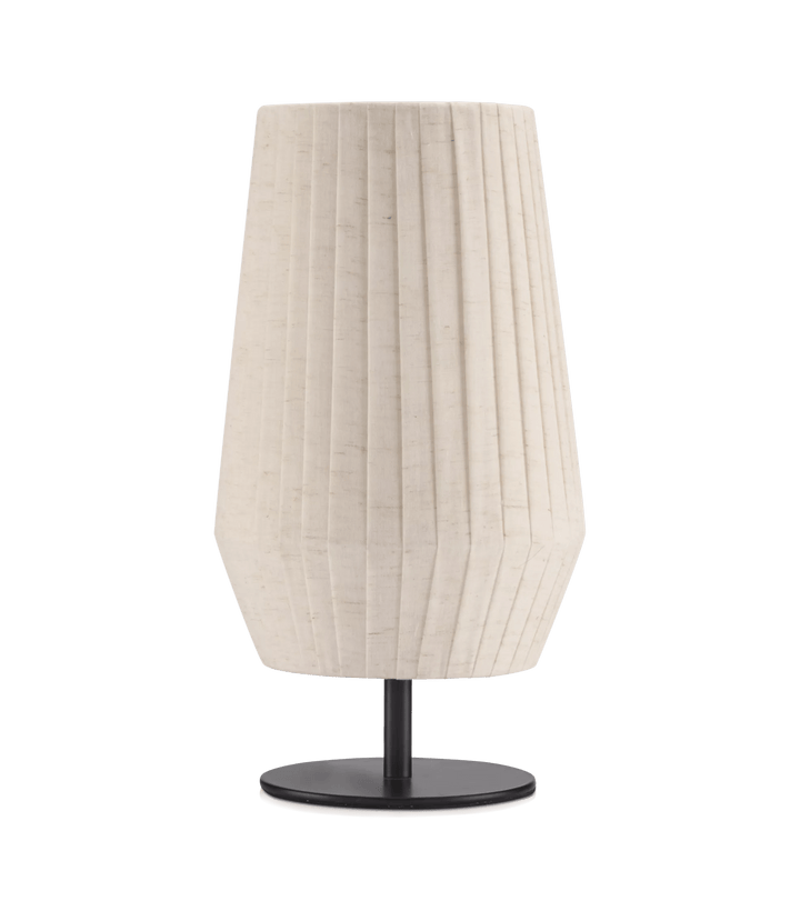 Linen Table Lamp with Metal Base