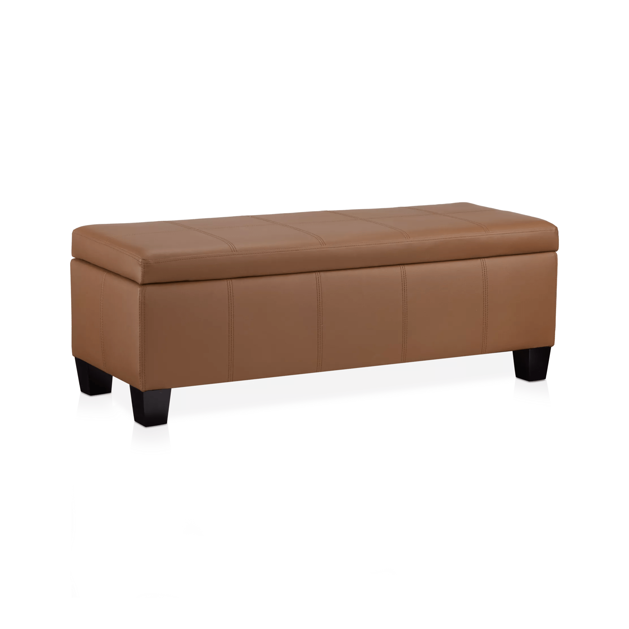 Faux Leather Storage Bench
