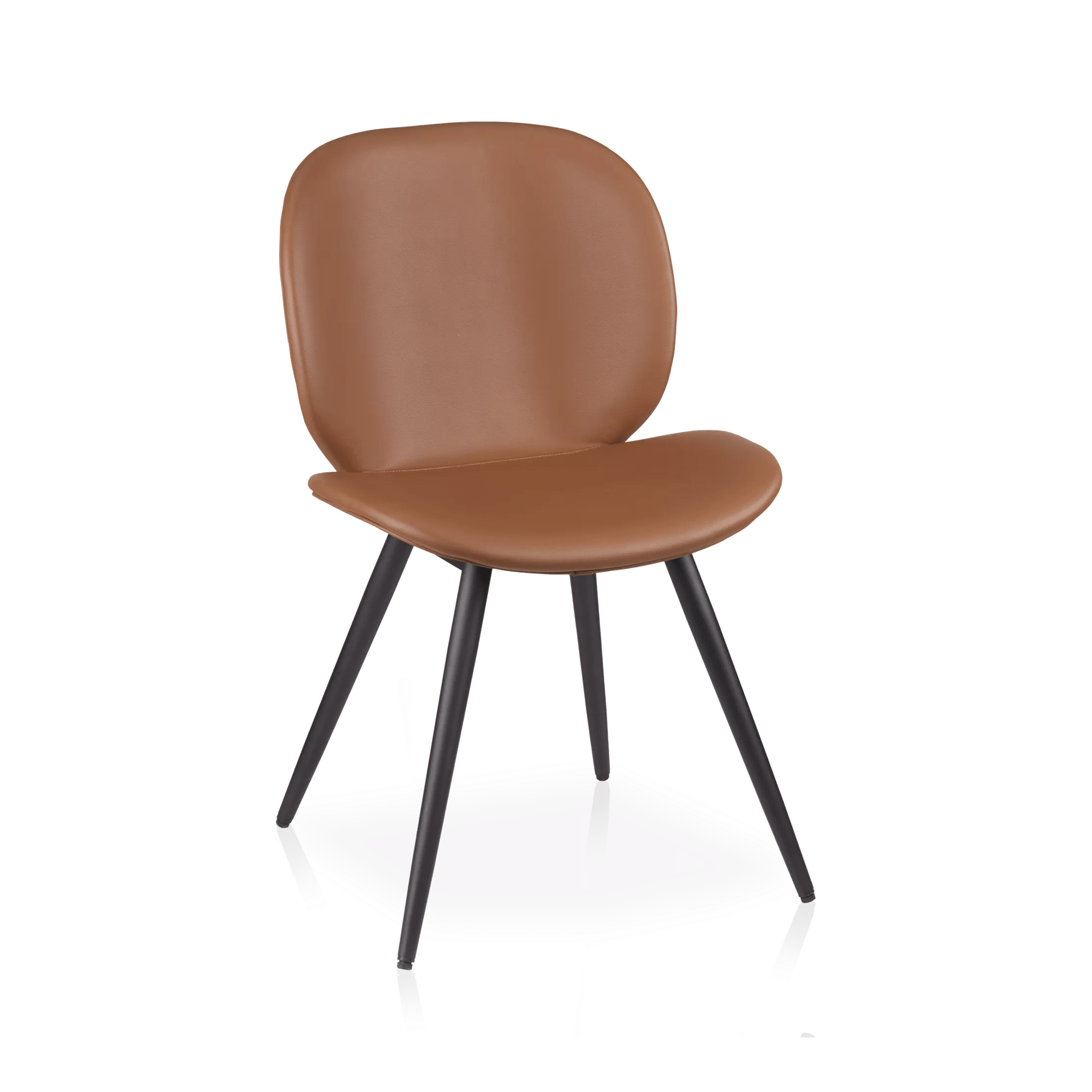 Faux Leather and Black Metal Chair