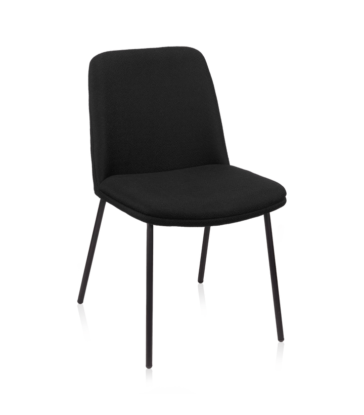 Black Fabric and Metal Dining Chair