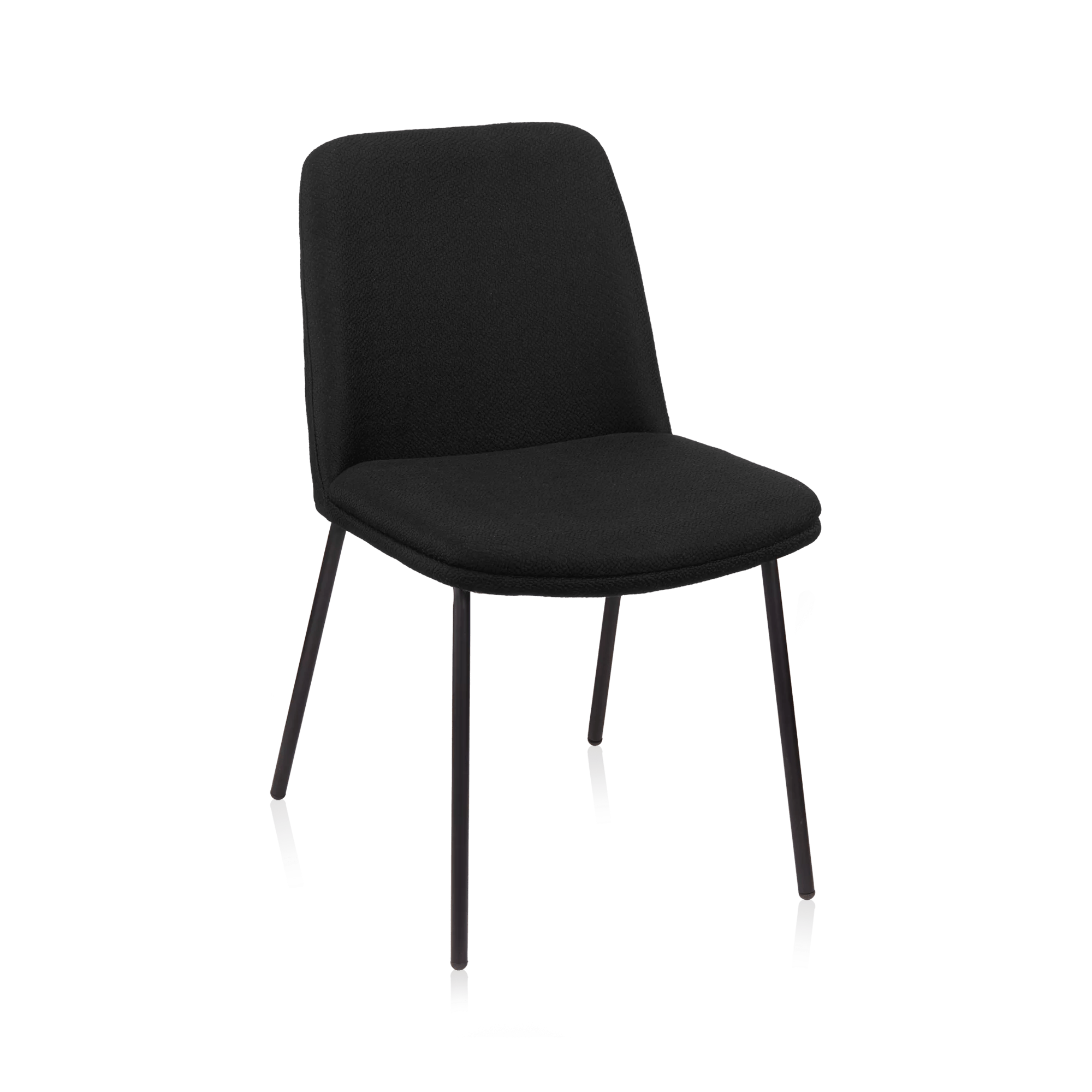 Black Fabric and Metal Dining Chair