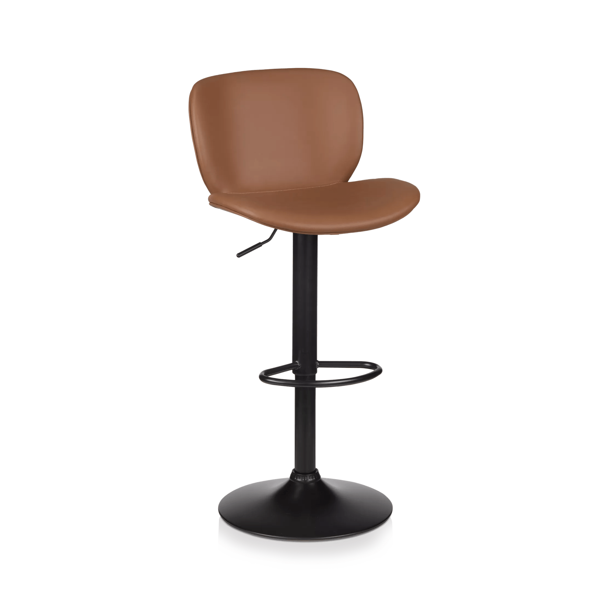 Textured Faux Leather & Metal Adjustable Bar Stool