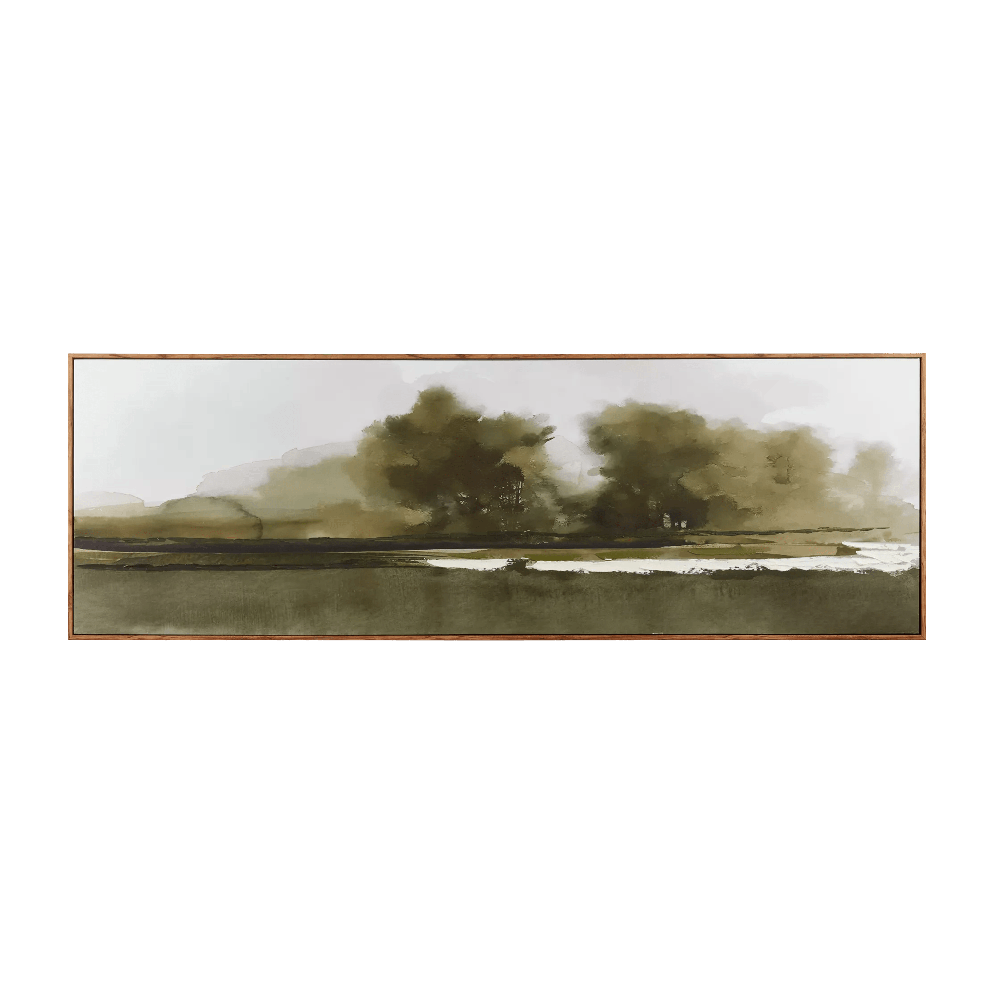Gel-Embellished Watercolor Landscape Framed Art