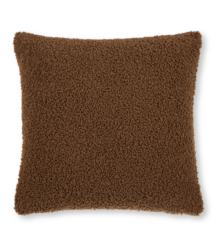 Coussin décoratif en boucle Doodle Brun Moyen