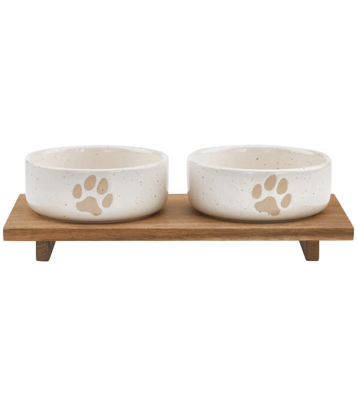 Ensemble de 2 bols en céramique avec motif de patte pour animaux