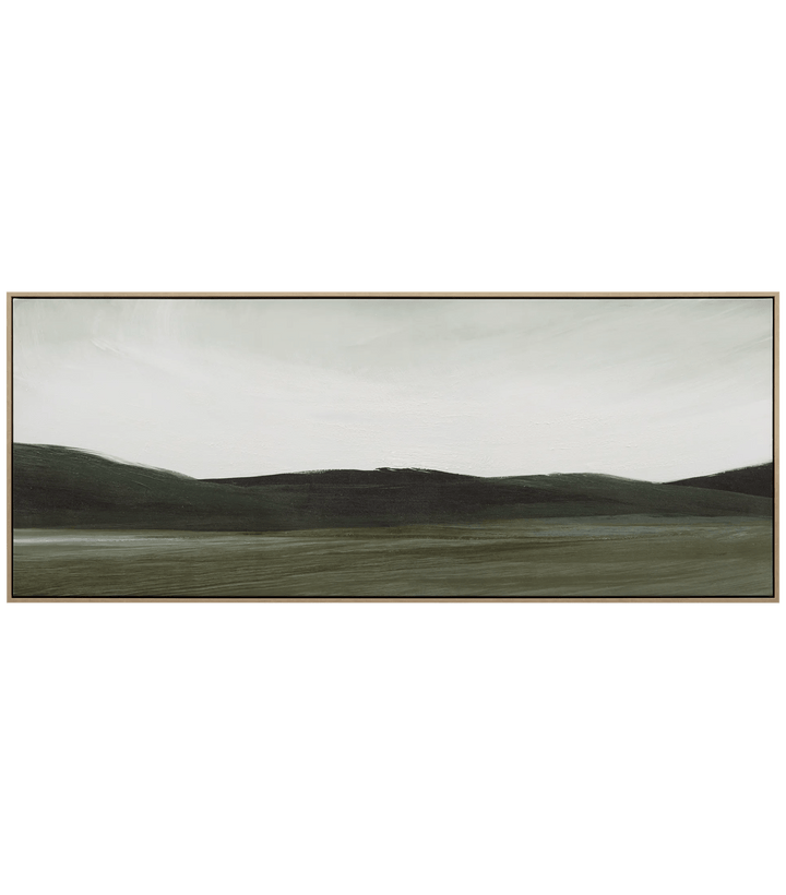 Cadre imprimé montagnes vertes