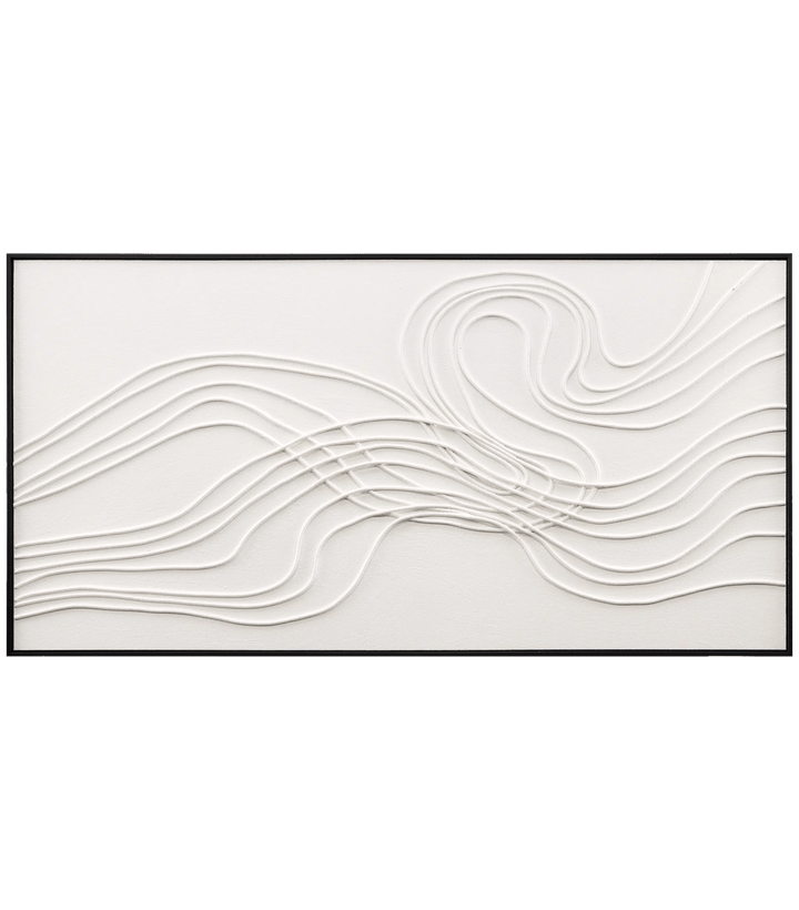 Art abstrait encadré avec lignes enchevêtrées