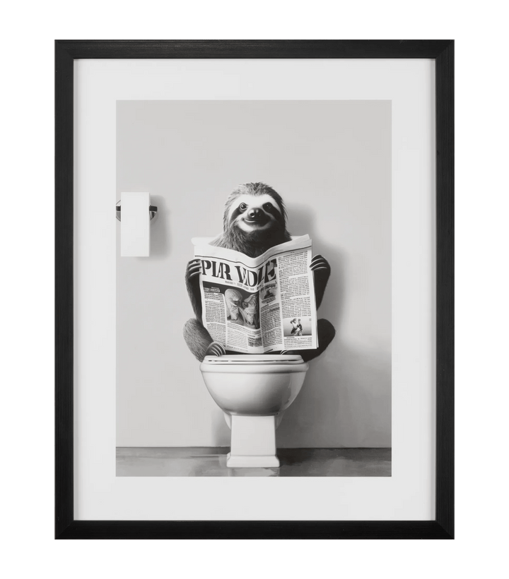 Art encadré de paresseux en train de lire