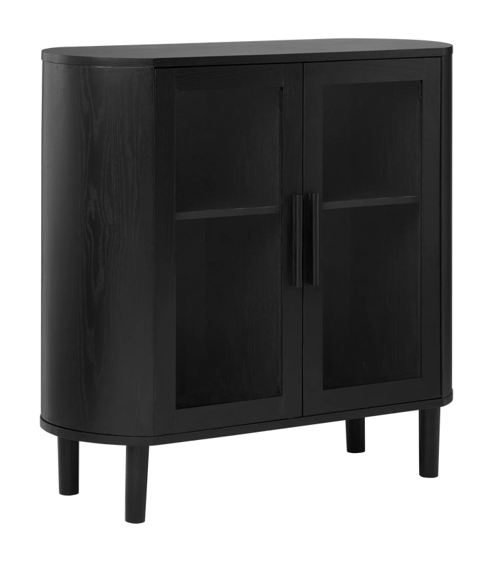 Black Buffet with Glass Doors