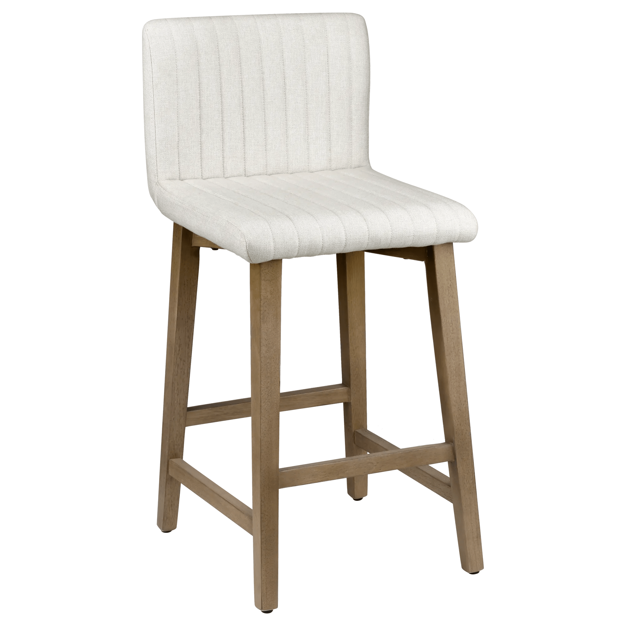 Tabouret en tissu et en bois naturel