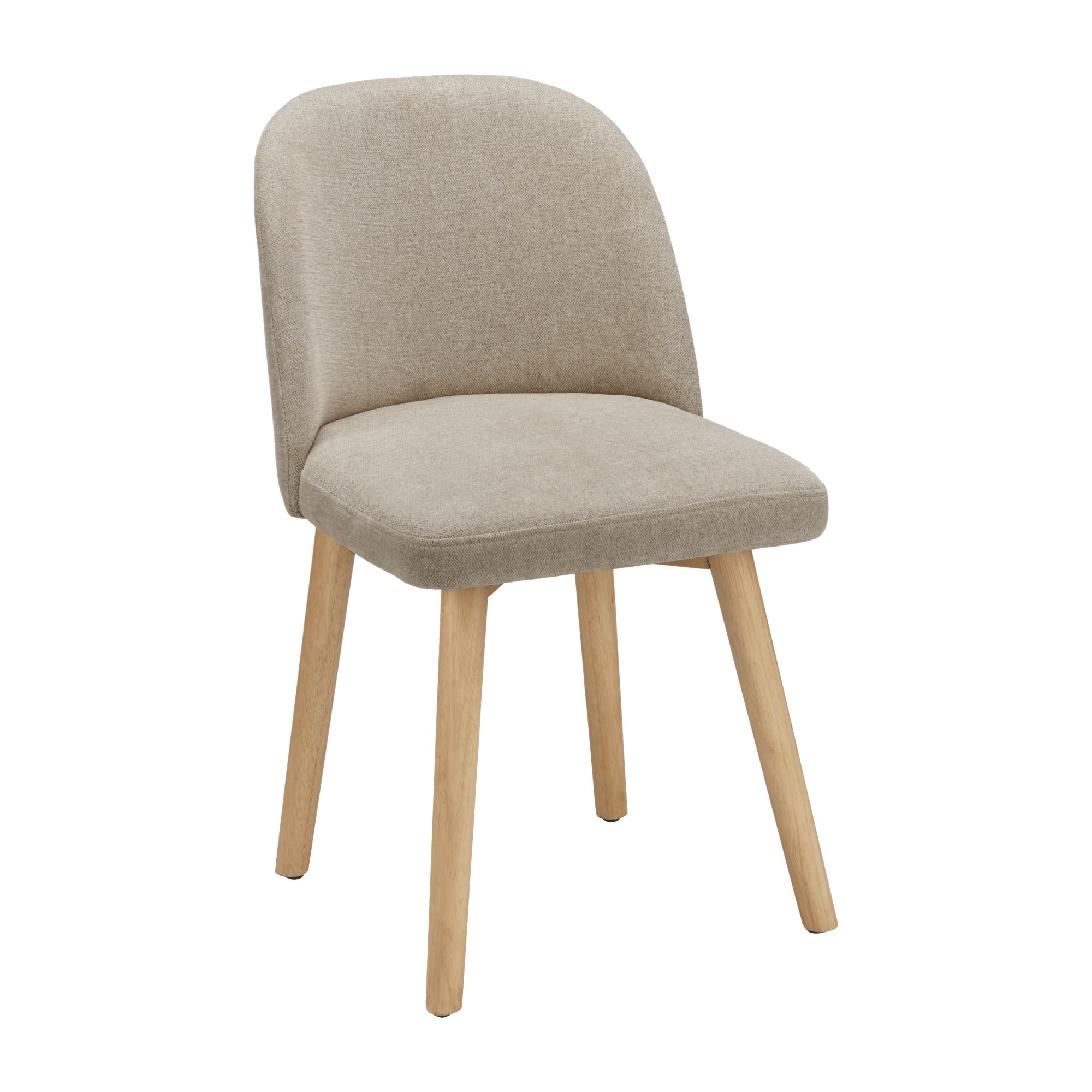 Chaise de salle à manger en tissu et en bois naturel