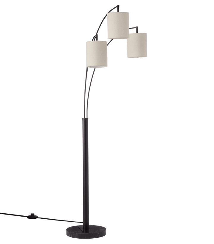 3 Linen Shade Floor Lamp