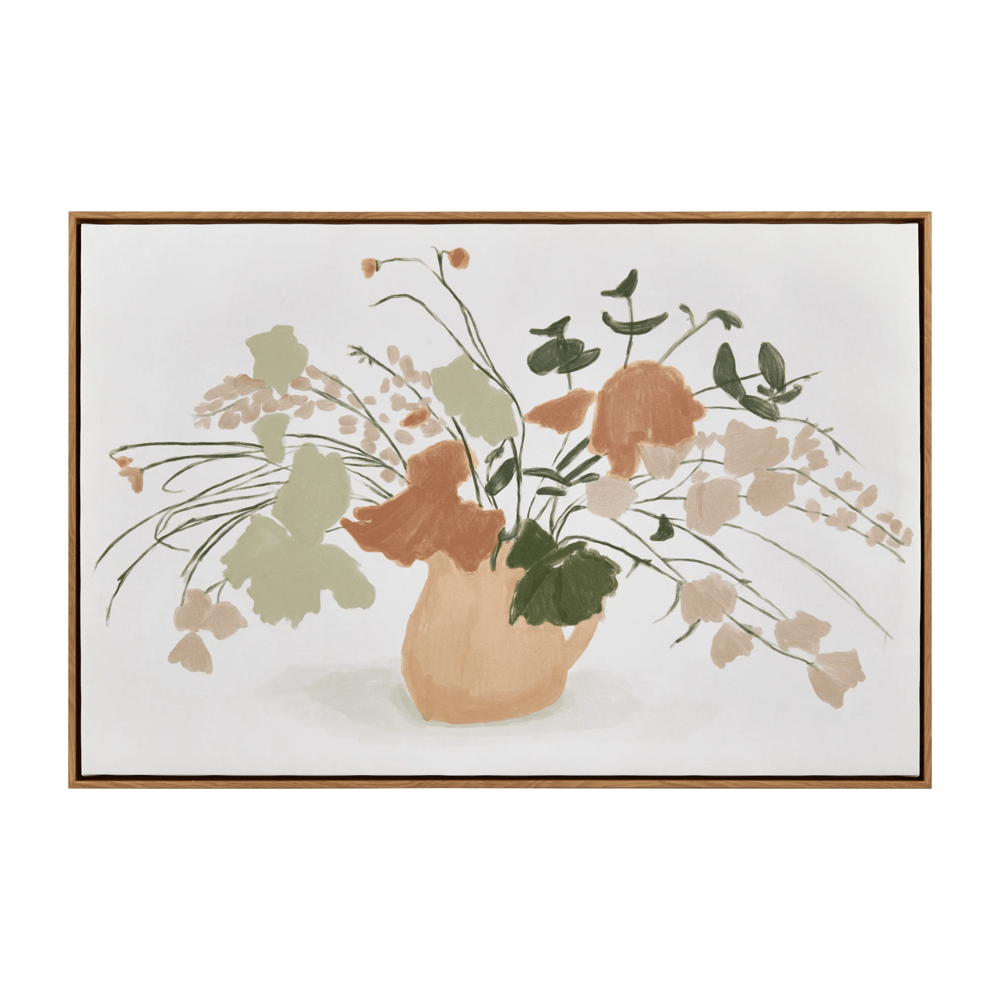 Tableau encadré de fleurs en pot