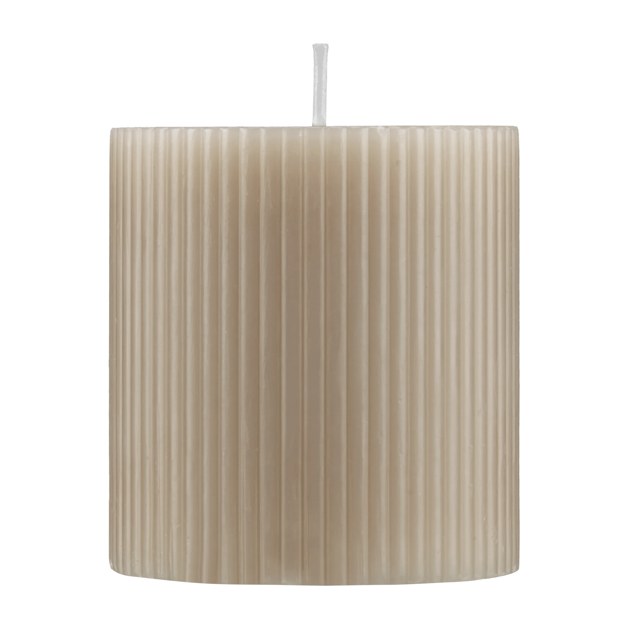 Bougie beige à rayures