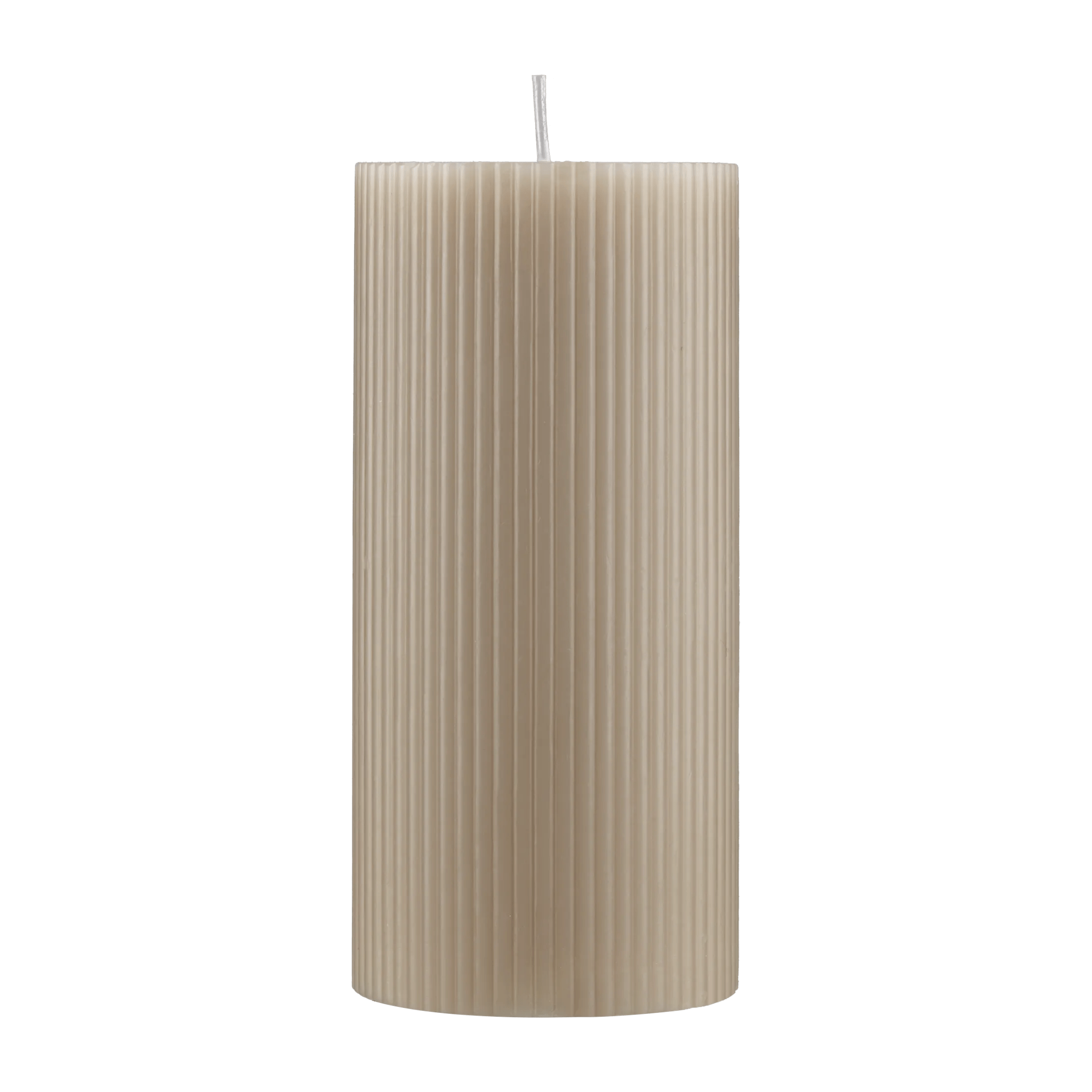 Beige Ribbed Candle