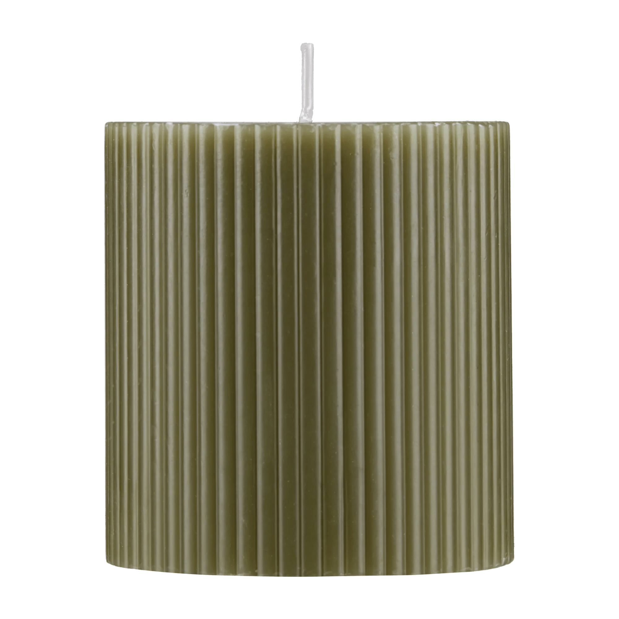 Bougie verte à rayures