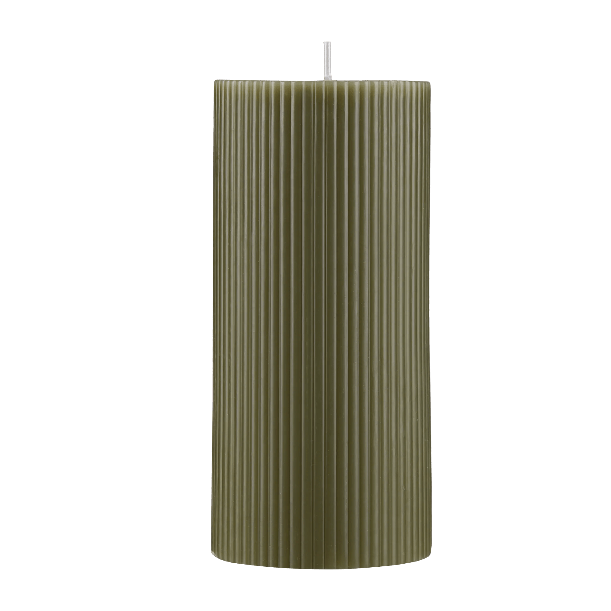 Green Ribbed Candle