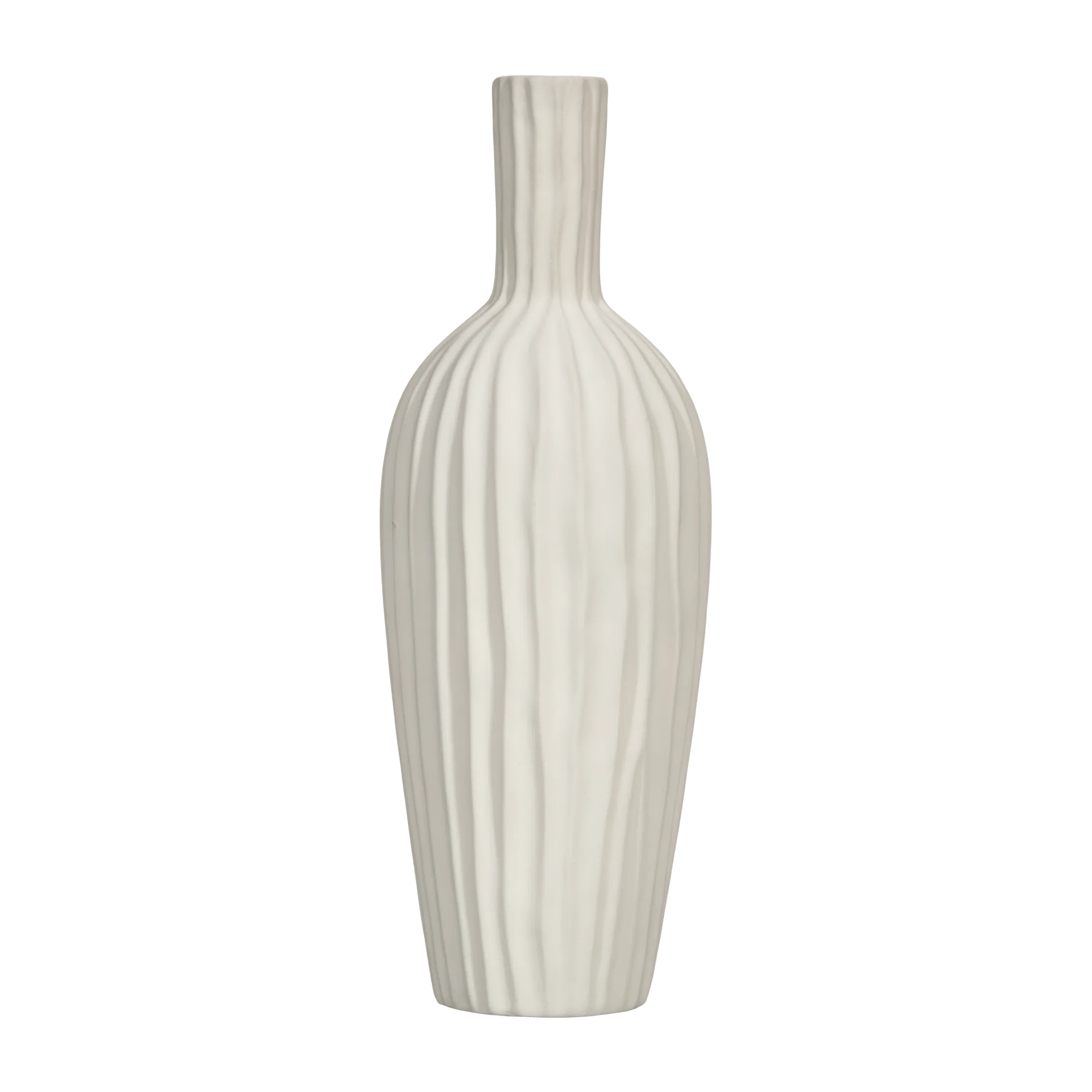 Vase en céramique côtelée