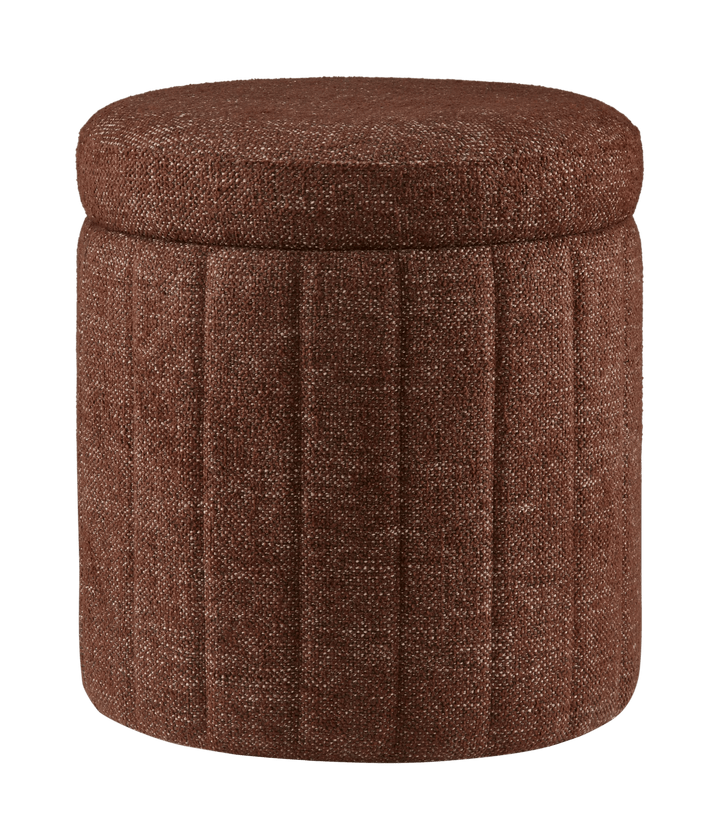 Pouf rond en tissu avec rangement