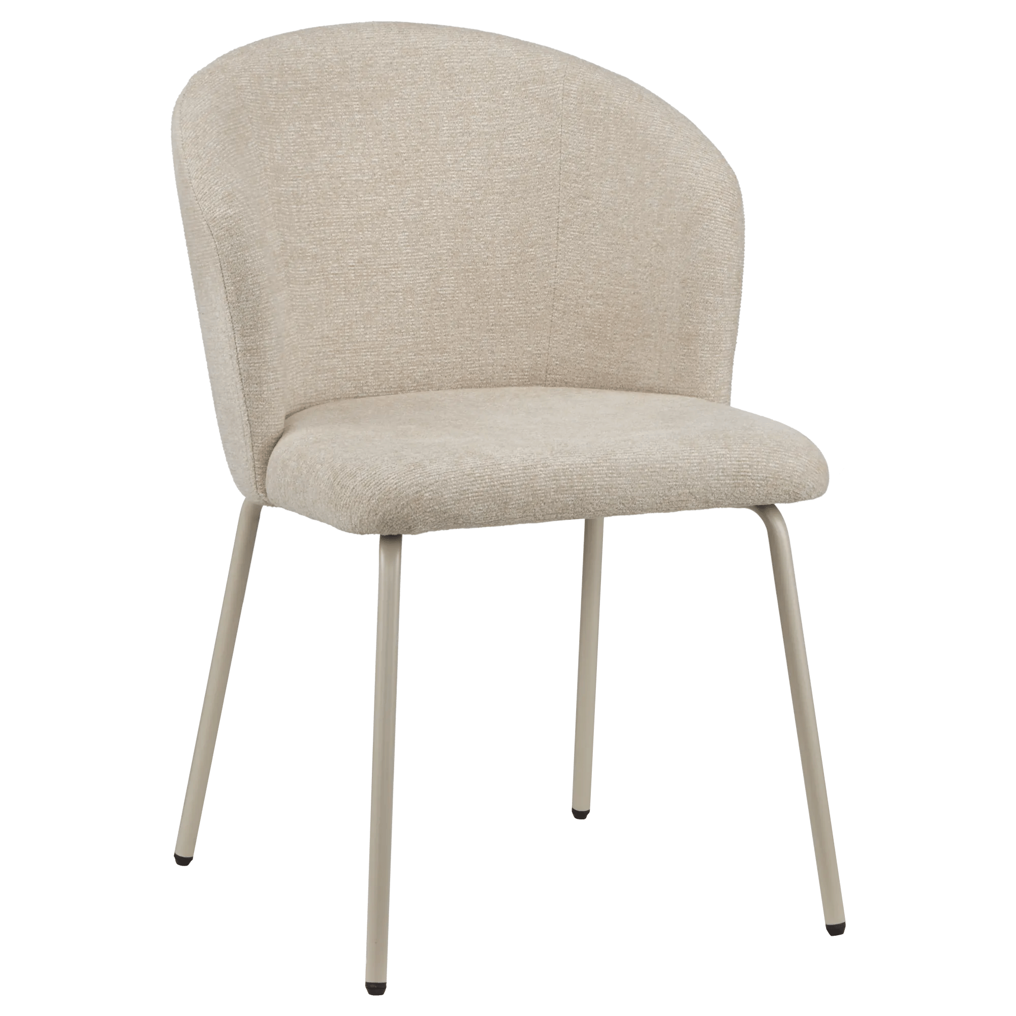 Beige Fabric and Metal Dining Chair – Bouclair - Main Image
