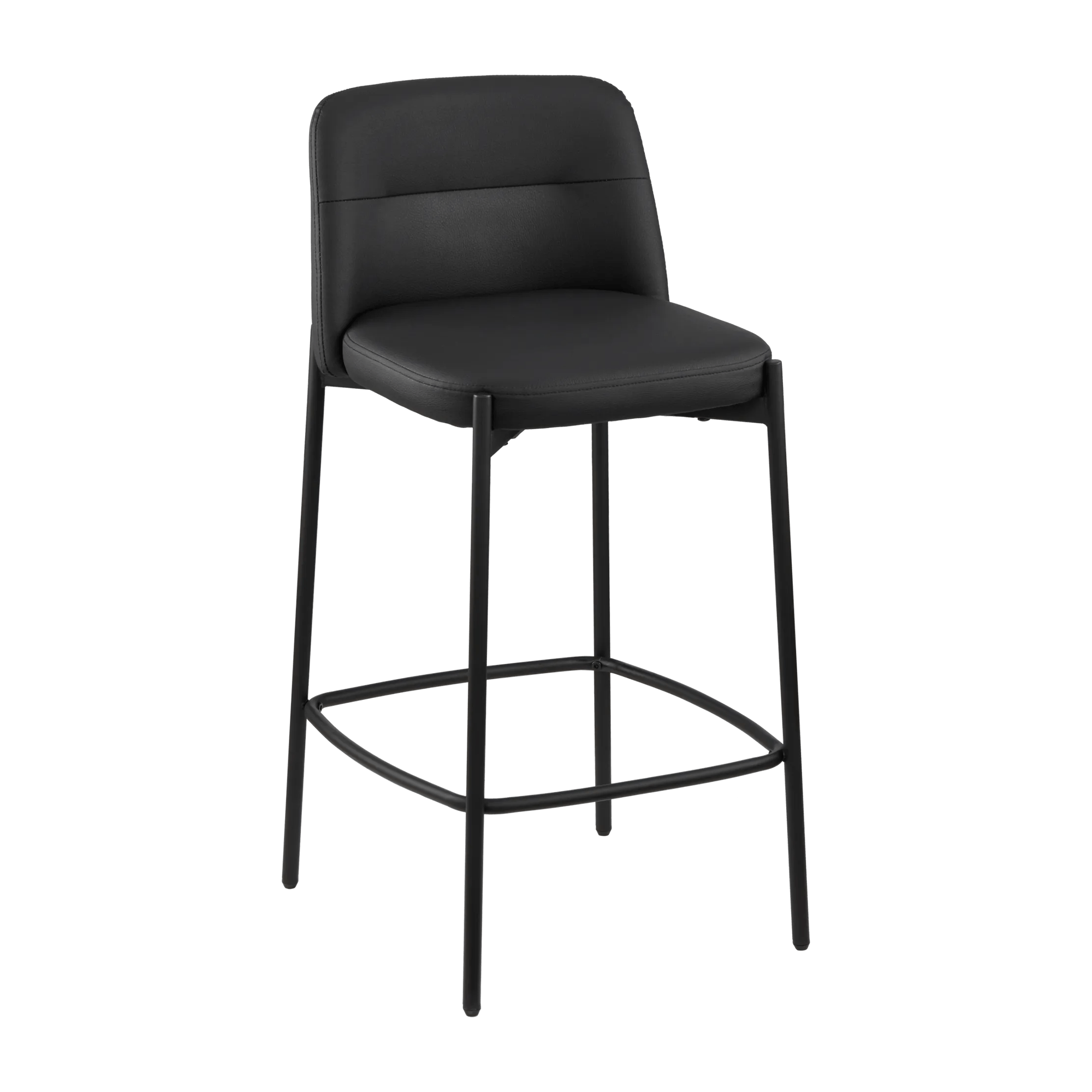 Faux Leather and Metal Bar Stool