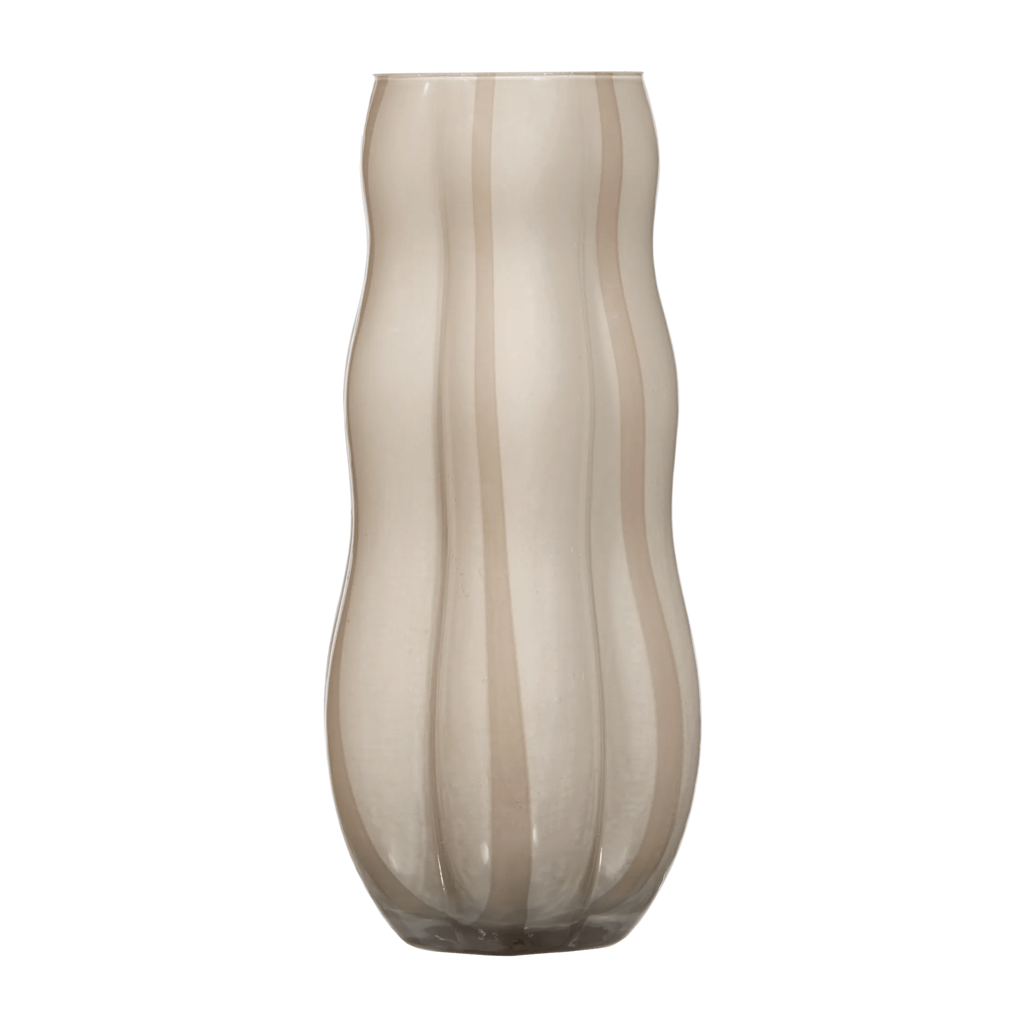 Vase en verre ondulé